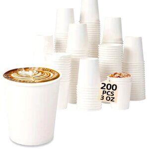 H367-NIB 200 Pack Disposable Paper Cups 3 Oz